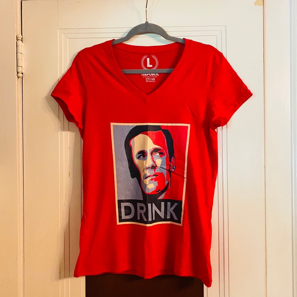 TeePublic Don Draper DRINK T Shirt  Sz Lg Unworn